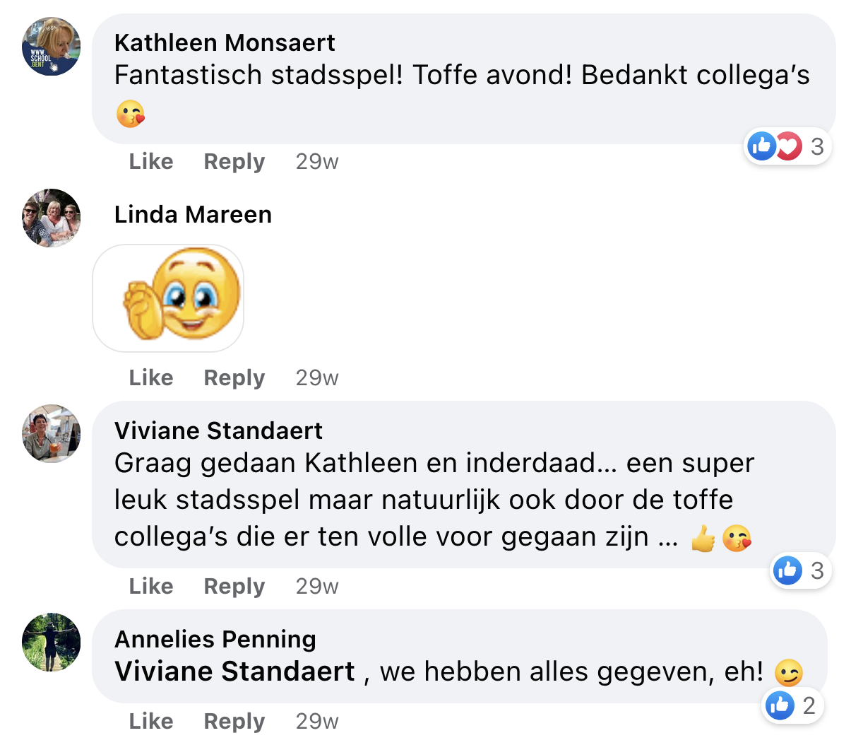 Een reactie over het stadsspel Urban Hunt van Kathleen Monsaert: Fantastisch stadsspel! Toffe avond! Bedankt collega’s 😘