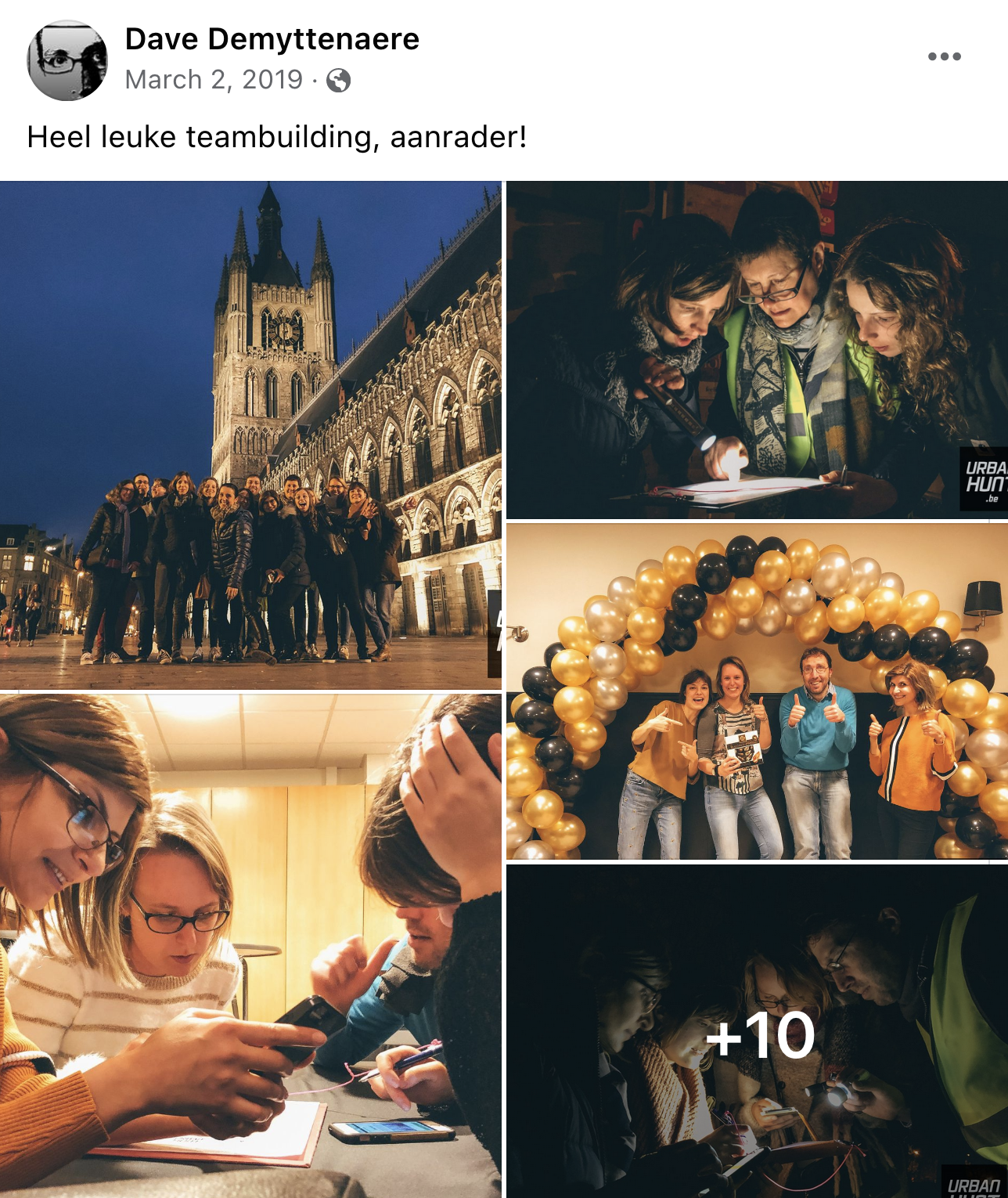 Een reactie over het stadsspel Urban Hunt van Dave Demyttenaere: Heel leuke teambuilding, aanrader!