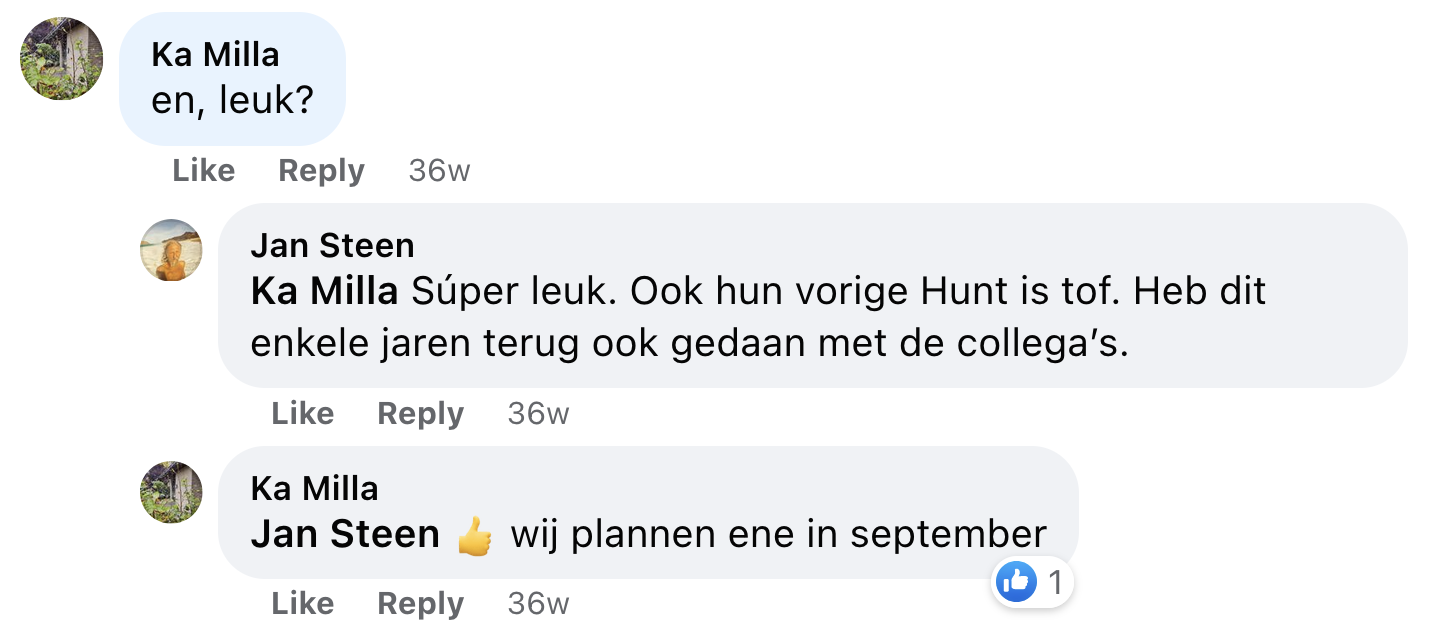 Een reactie over het stadsspel Urban Hunt van Jan Steen: Súper leuk. Ook hun vorige Hunt is tof. Heb dit enkele jaren terug ook gedaan met de collega’s.