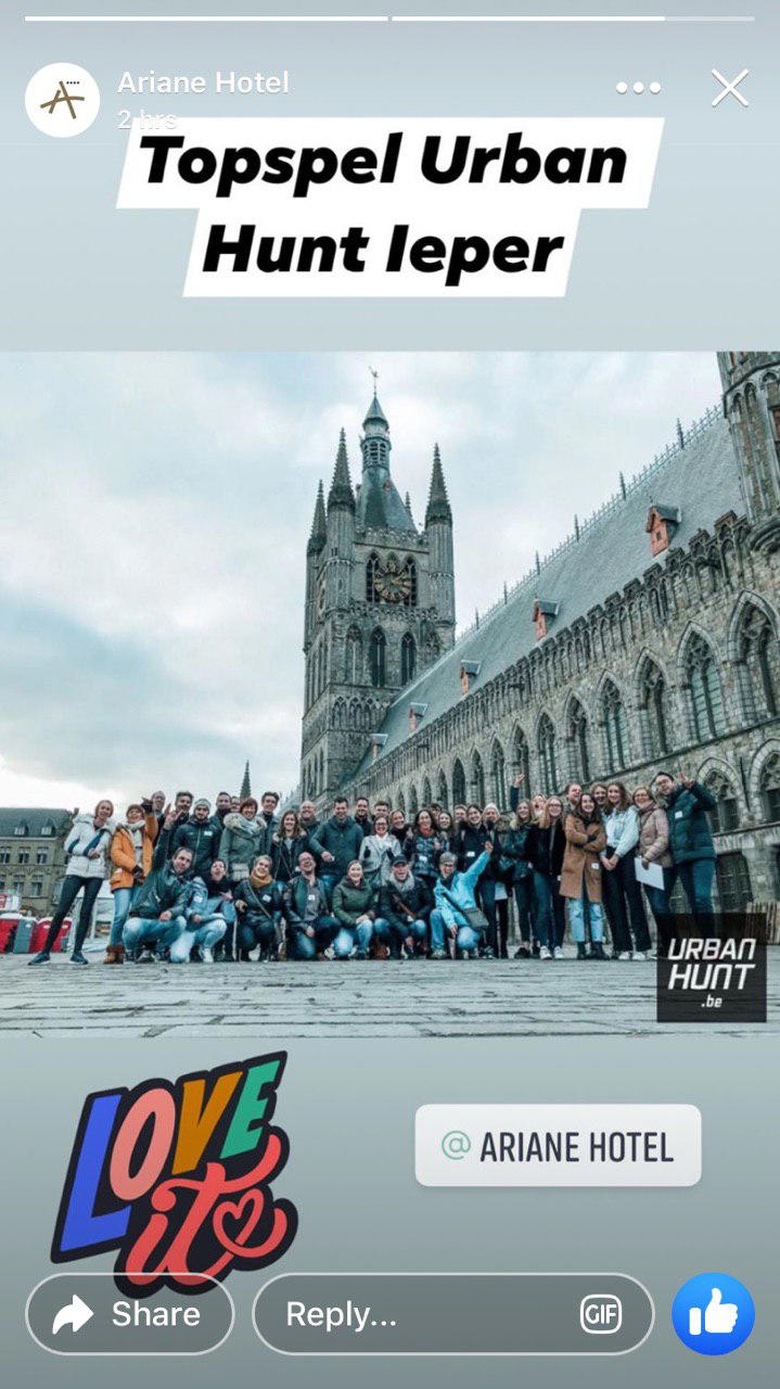 Een reactie over het stadsspel Urban Hunt van Ariane Hotel: Topspel Urban Hunt Ieper - Love It - @Ariane Hotel