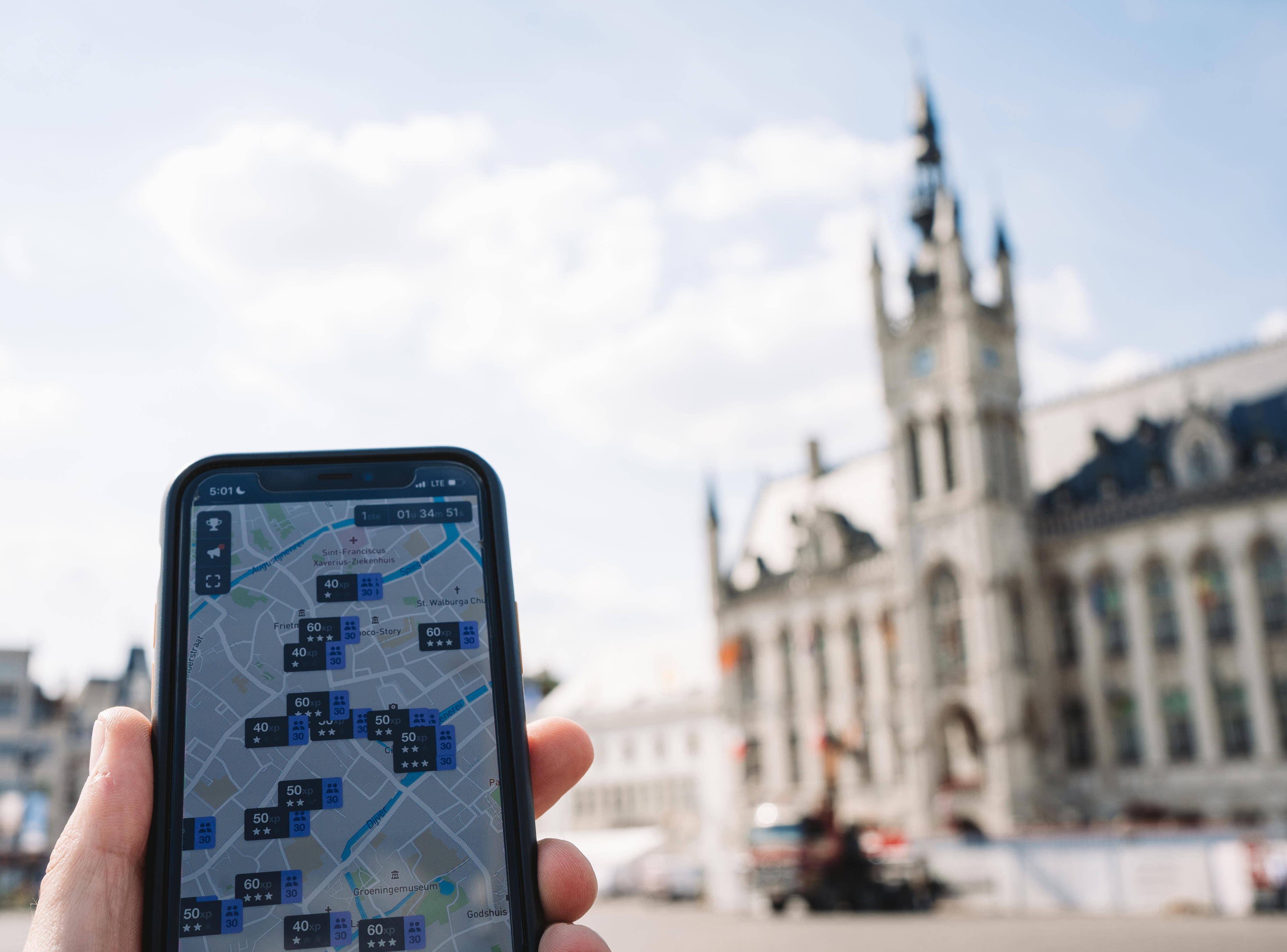 Foto van het stadsspel in Sint-Niklaas