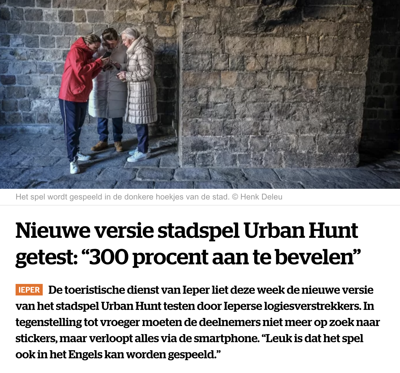 Een reactie over het stadsspel Urban Hunt van Review stadsspel uit krant: Review stadsspel uit krant