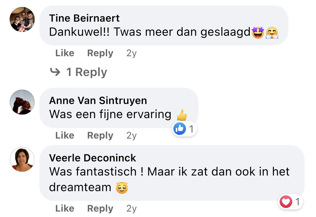 Een reactie over het stadsspel Urban Hunt van Tine Beirnaert: Dankuwel!! Twas meer dan geslaagd🤩🤗