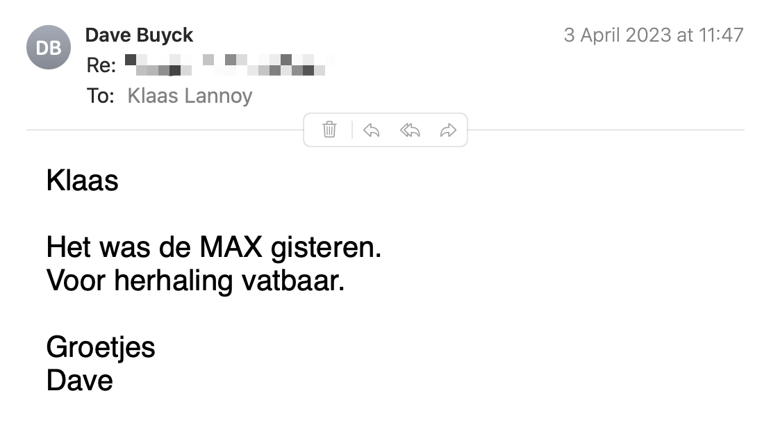 Een reactie over het stadsspel Urban Hunt van Dave Buyck: Het was de MAX gisteren. Voor herhaling vatbaar.